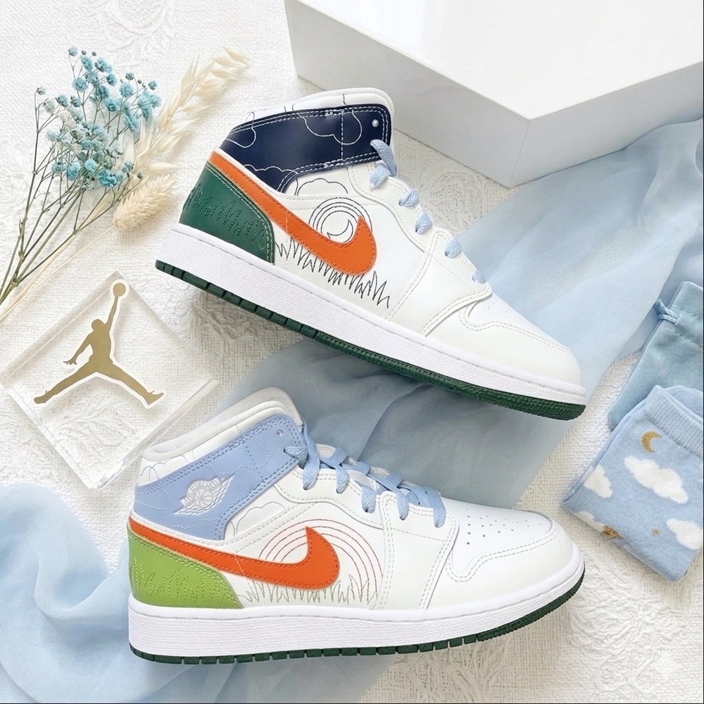 Jordan 1 Mid SE Backyard GS Size 6.5Y Women’s 8 DX2462-100